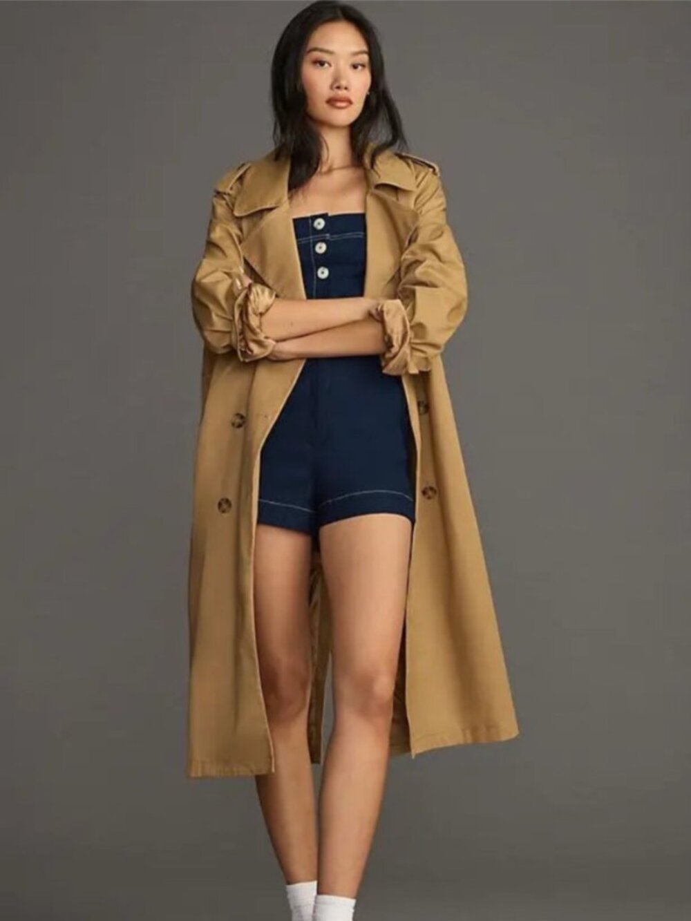 Anthropologie Maeve The Portside Button Front Romper